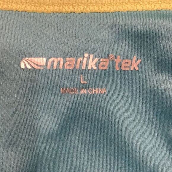 NWT Marika Tek Blue Dry-Wik Performance Short Sleeve Shirt Top Large - Picture 11 of 13